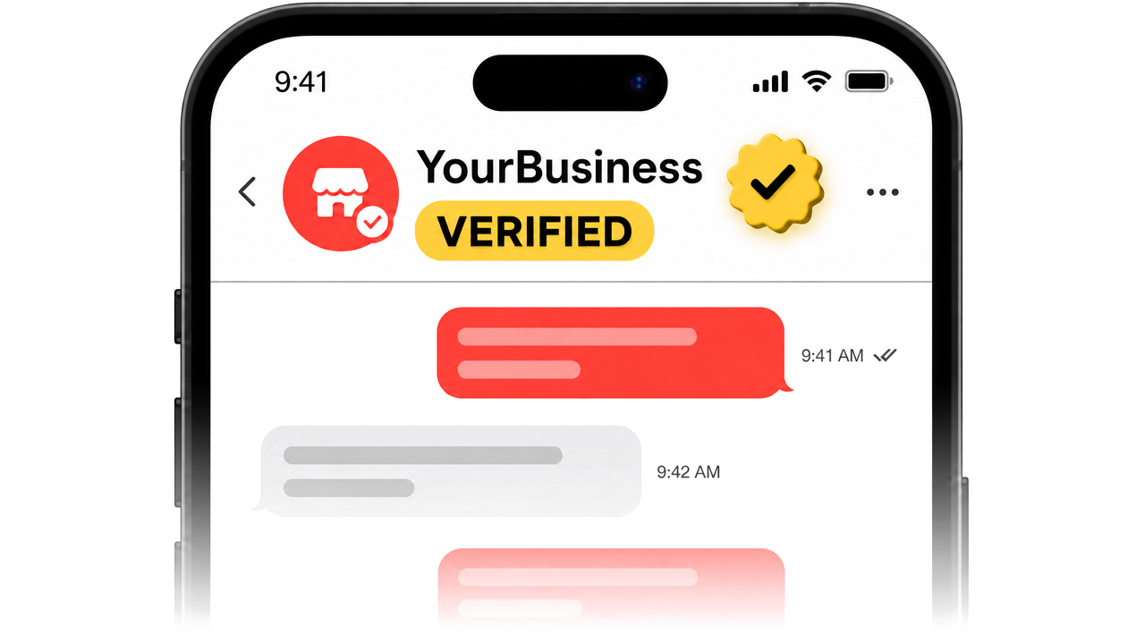 Verified Sender ID shown on a mobile phone